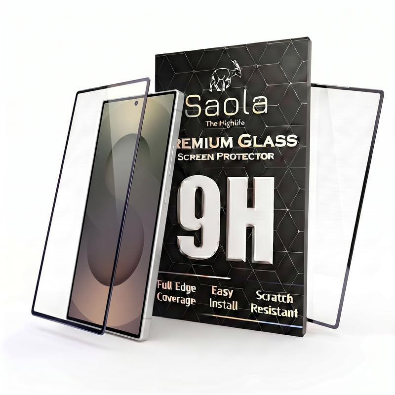 Image of Saola HD+ Oleophobic Tempered Glass For Samsung galaxy S25 Ultra (PACK OF 1) with Hassle-less Installation Kit. Full screen Coverage. 6.9 inch