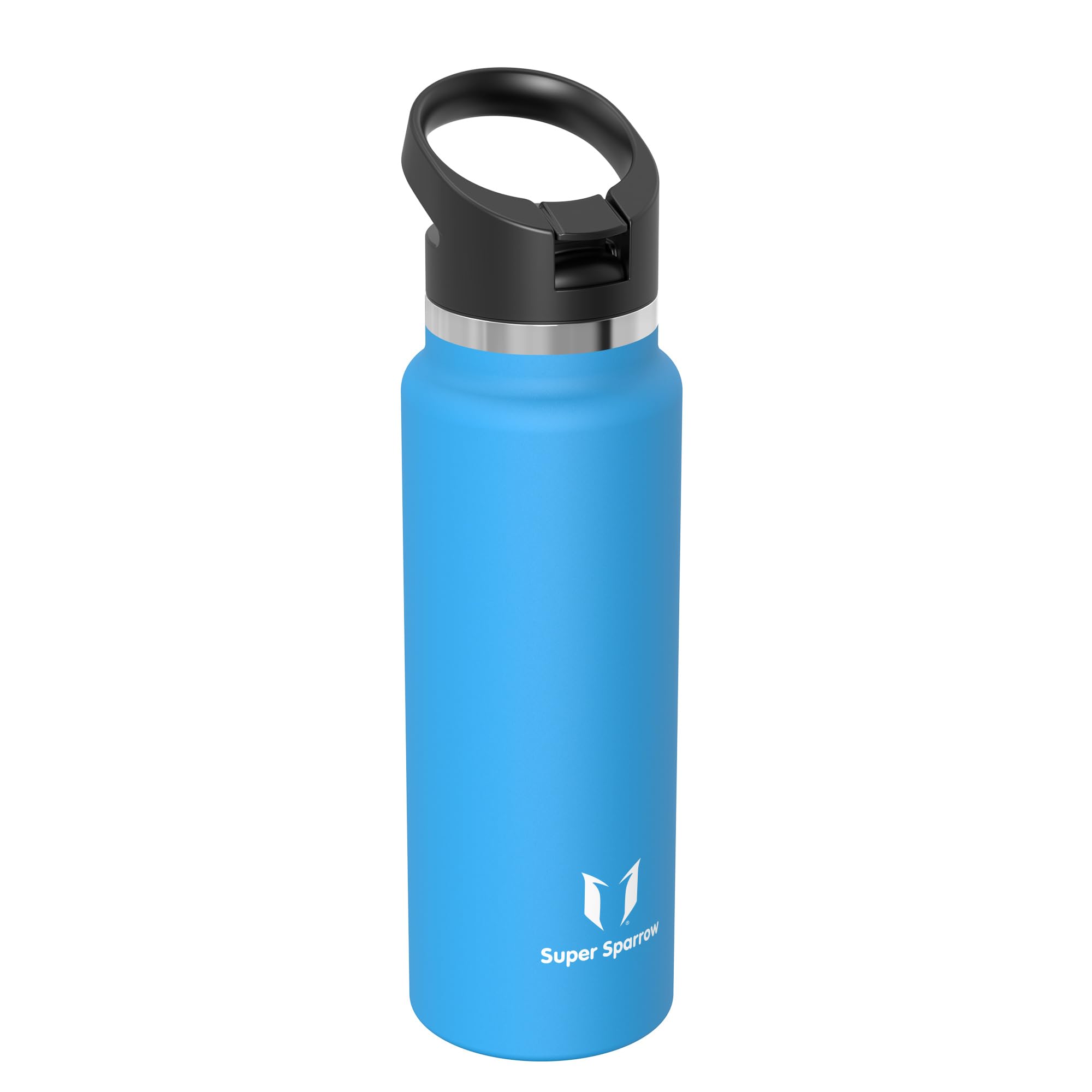 Super Sparrow Borraccia Termica - 500ml, 750ml, 1000ml, 1.2L, 1.5L- SwivelSip Inox Bottiglia - Senza BPA Borracce Termiche, Borraccia Ergonomica per Bambini, Sportiva, Bici, Campeggio, Palestra