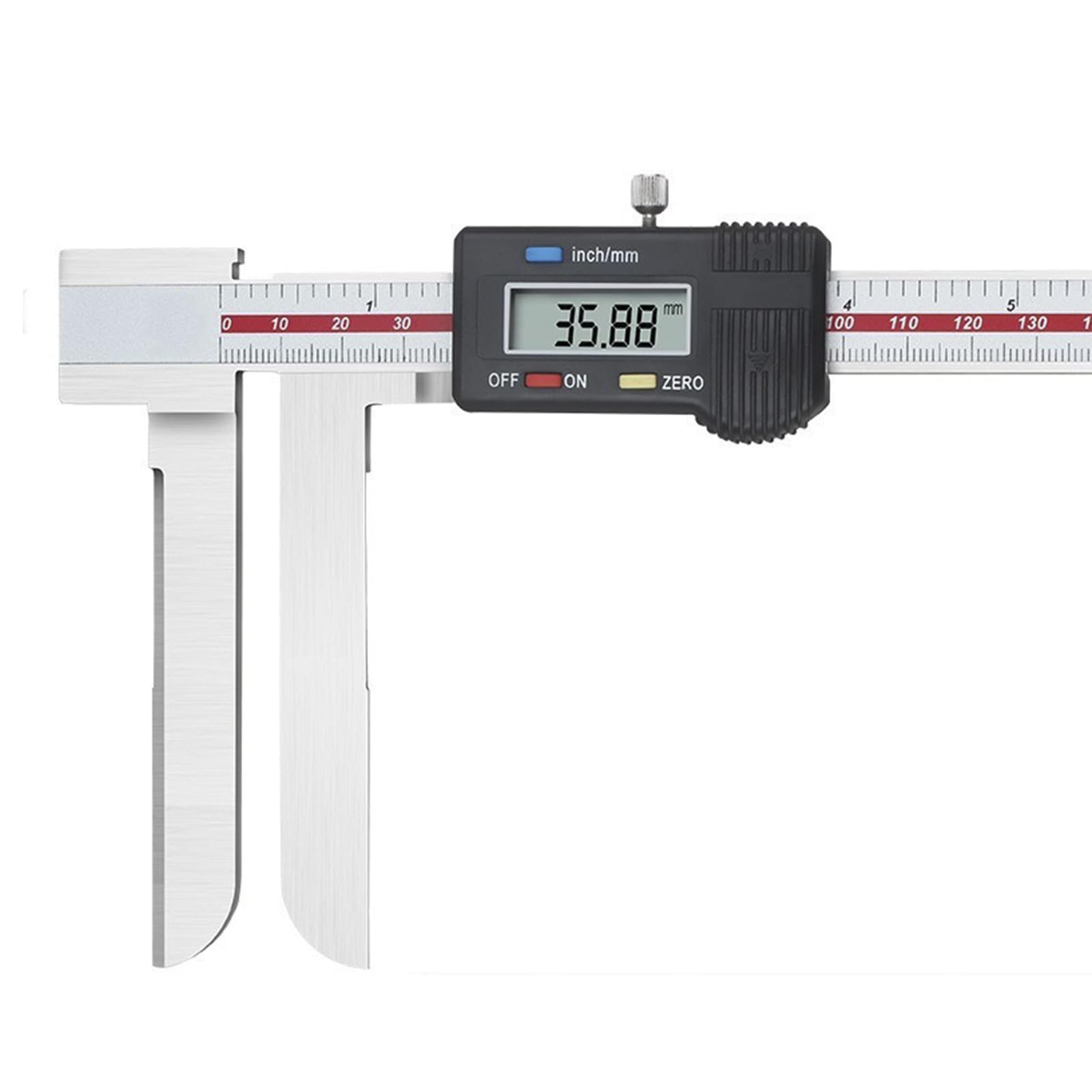 Calibre Digital 200mm/8" de Mandíbula Larga,Pie de Rey Digital de Acero Inoxidable con Pantalla LCD, Calibrador Vernier para Medición de Diámetro Interior y Diámetro de Agujero Escalonado