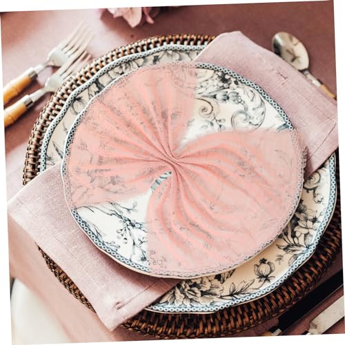 Serviettes en coton et lin rose pour restaurant et décoration de table de mariage