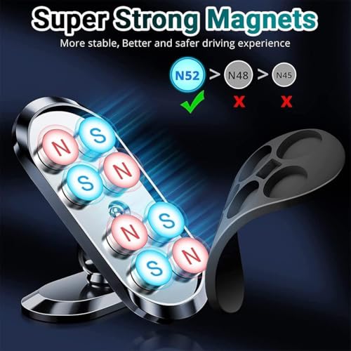 Image of Fugetek Magnetic Mobile Phone Holder for Car Dashboard /Bike with 540 Angle Rotation & Strong & Safe Magnets-Car Phone Mount Stand- Compatible with All Mobile