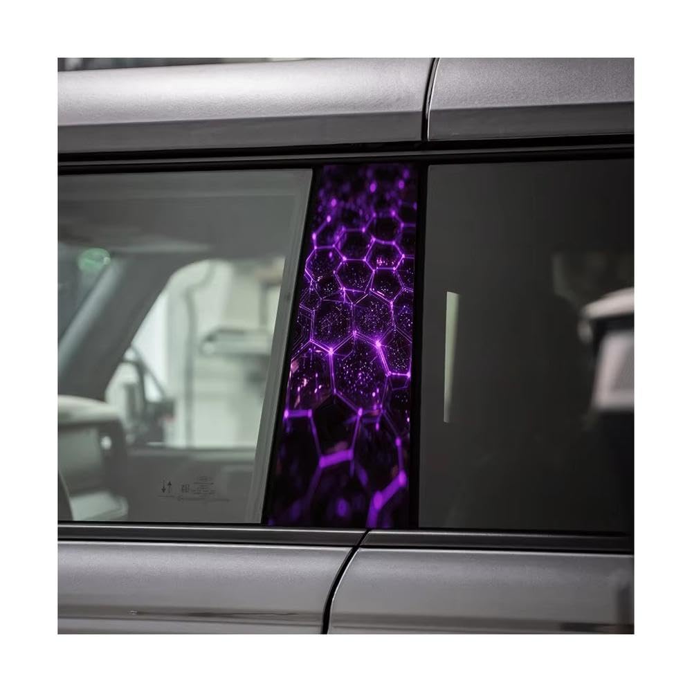 Bertdcx One Color Door Pillar Window Trim Anti Scratch Sticker Honeycomb Network Glossy Material Protective Film Auto Parts