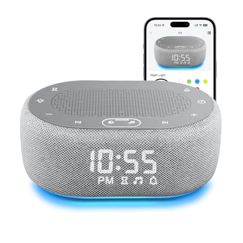 1Mii White Noise Sound Machine with Alarm Clock, Sound Machine for Sleep for Adults Baby, Smart App...