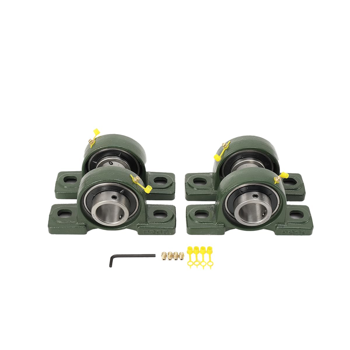 Juego de 4 rodamientos UCP 208, unidad de rodamiento vertical, tipo P, rodamiento lineal, diámetro del eje (ID) 38,1 mm para máquinas de carga M