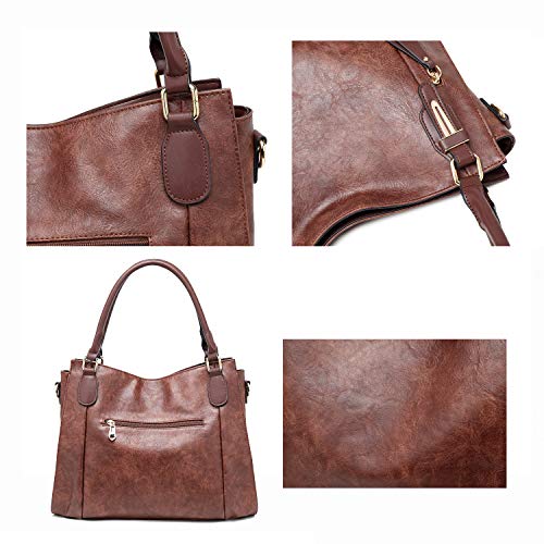 Image of Women Tote Bag Handbags PU Leather Fashion Hobo Shoulder Bags with Adjustable Shoulder Strap