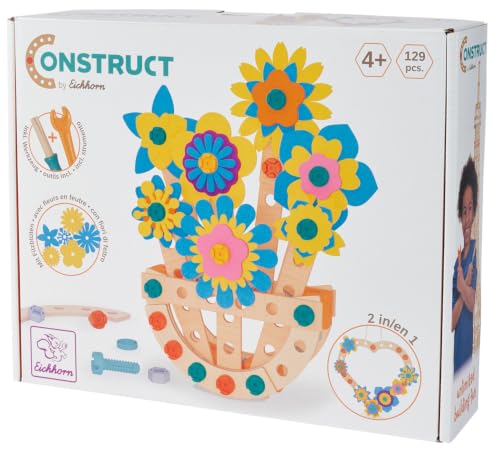 Jeu de construction en bois Eichhorn pot de fleurs bricolage enfant pour motricité