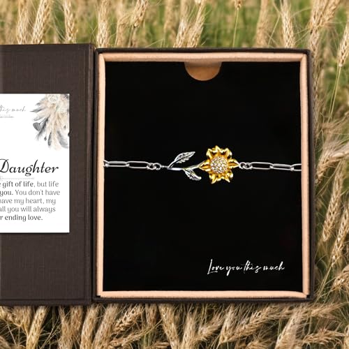 Love You This Much Sentimental Bonus Daughter Necklace, Birthday Gift for Bonus Daughter, Stepdaughter Jewelry, Gift for Stepdaughter3