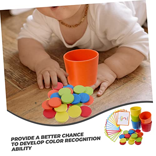 Toddmomy 5 Conjuntos Brinquedos De Reconhecimento De Cores Triagem De Cores Montessori Copos De Clas