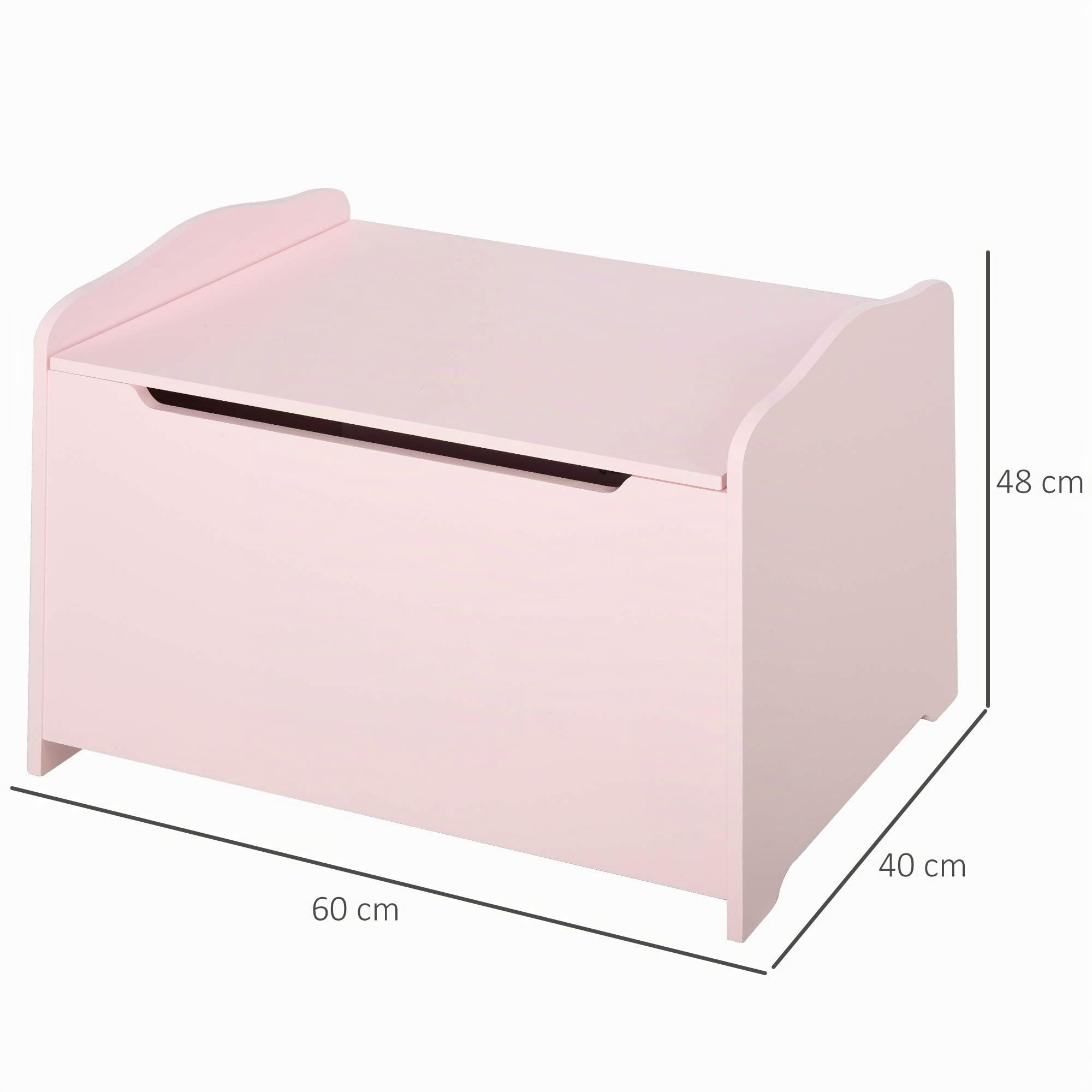 HOMCOM Coffres à Jouets pour Enfants Boîte à Jouets 60L x 40l x 48H cm Rose