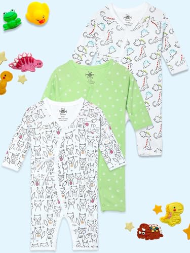 Image of The Mom Store Baby Romper Jabla Style Combo For Boys And Girls | Cotton | Soft Infant Bodysuit | Trendy Stylish Sleepwear For Newborn Baby | Printed | Unisex Comfortable Everyday Baby Wear