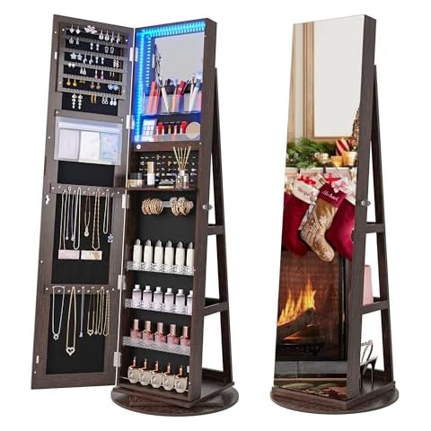 FOMNEY 360° Rotating Jewelry Armoire Cover