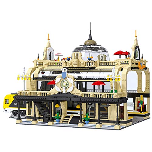 LIND Bahnhof Bausteine Modell mit Minifiguren, 3670 Teile Modular Train Station Modellbausatz, MOC Klemmbausteine… – Bild 7