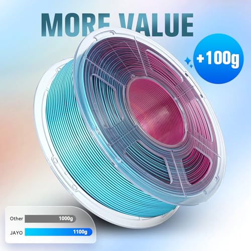 Image of JAYO Silk Quad-Color PLA Filament 1.75mm Red-Yellow-Green-Black 1.1kg, Four-Color Gradient PLA, High Gloss Shine, Smooth Layer Concealment, Fits for Most FDM 3D Printers