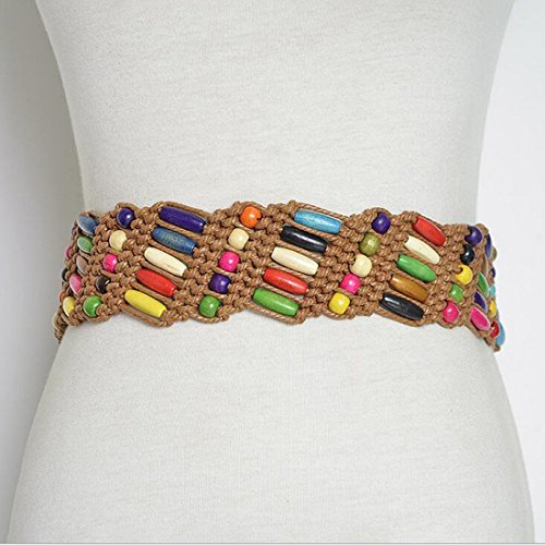 Bohemia Womens' Colorful Woven Belt Wax Rope Skirt Dress Belts3