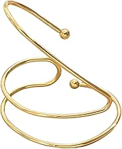 SHOPVILLA Golden Geometric Multi-Layered Open Cuff Bracelet for Women – Hand Accessories for Women Jewelry for Everyday & Vacation Wear, Bracelet for Girls Elegant Accessory, Bracelets