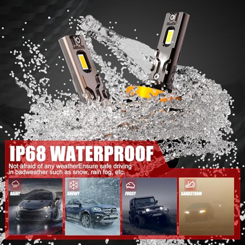 WAIXINGREN H11 Led Headlight Bulb, 6500K Cool White, 60W 26000LM H11 Headlight Bulb Led with Fan, No Adapter Required, Plug and Play Easy Installation, Pack of 2 (H11/H8/H9) - Image 6