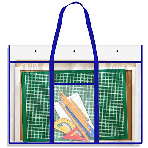 Large Bulletin Board Storage Bag (31 x 25 inch), Opret Posters Organizer Transparent Storage Bag for Artworks, Charts and Teaching Material