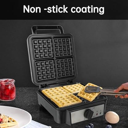 XXL Waffeleisen, 4 Scheiben, 1200 Watt, Waffelautomat, Paninigrill, Waffeltoaster Toaster Waffle Maker – Bild 6