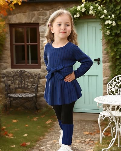 Kucnuzki Toddler Baby Girl Clothe Long Sleeve Shirt Sweatshirt Leggings 2 Piece Kids Baby Girl Fall Outfit Winter Clothe3