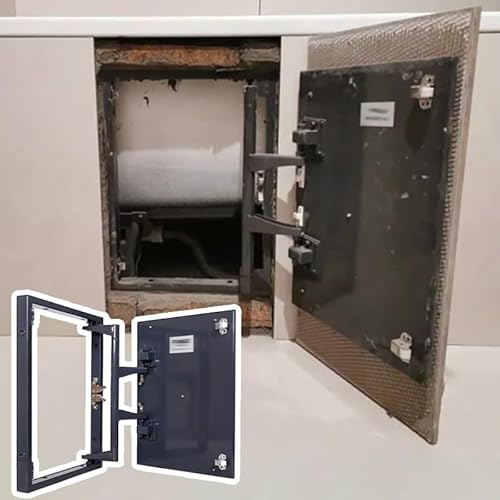 Panneau de Porte d'accès pour Baignoire, pour cloisons sèches, plaques de recouvrement d'accès dissimulées, loquet Tactile, Grand modèle, Gris (600 x 400 x 45 mm)