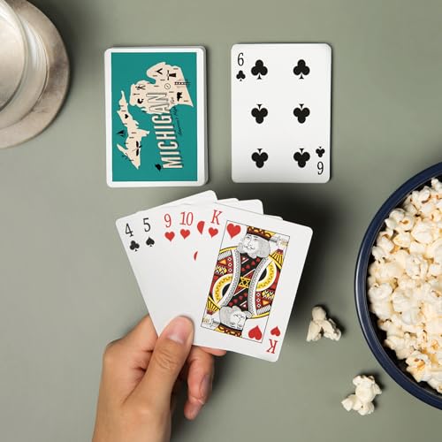 Lantern Press Michigan, Retro Icons, 52 Naipes Poker miniatura 2