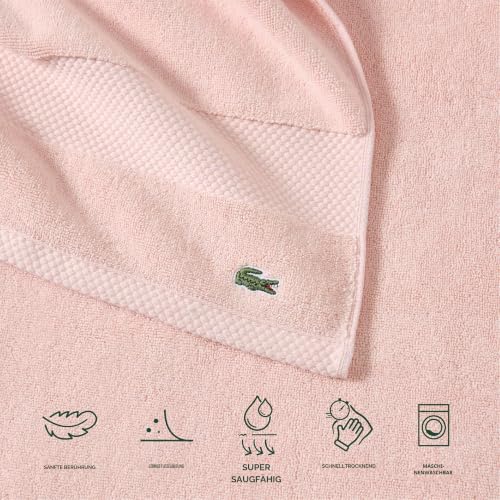Lacoste Heritage-Supima-Baumwollduschtuch, Hellrosa, 76,2 x 137,2 cm – Ansicht 3