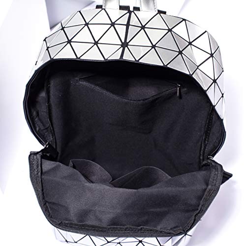 Lorrantree Geometric Backpack Luminous Backpacks Holographic Reflective Bag Lumikay Bags Irredescent Rucksack Rainbow Silver One_Size #TOP4