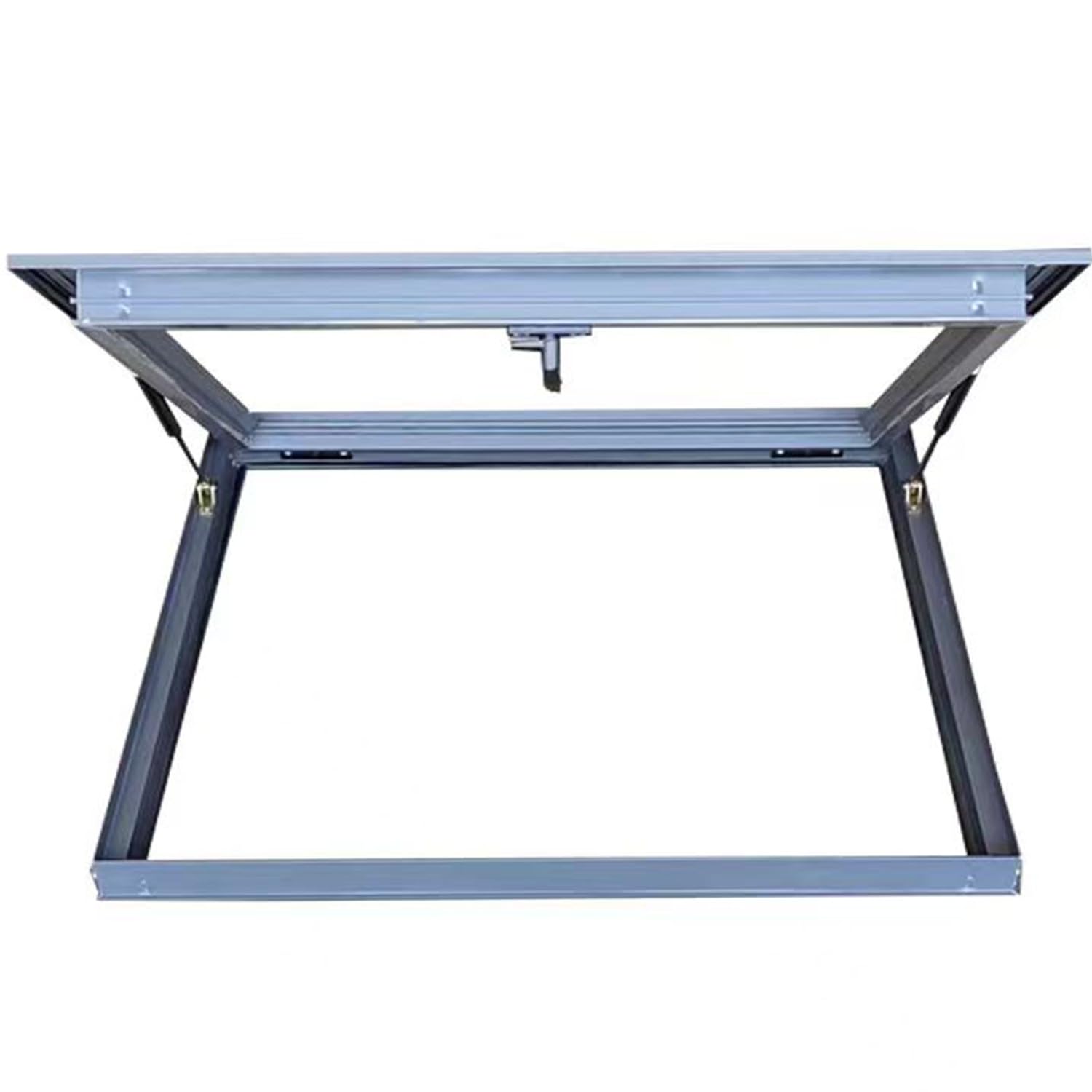 Resistente a la Lluvia aleación de Aluminio Claraboya Techo,Sótanos escotilla Acceso Techo con acristalamiento,para azoteas, áticos, sótanos,Gris,60×60cm