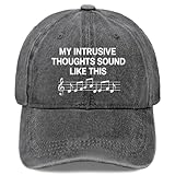 My Intrusive Thoughts Sound Like This Hat for Mens Fashion Washed Distressed Light Grey