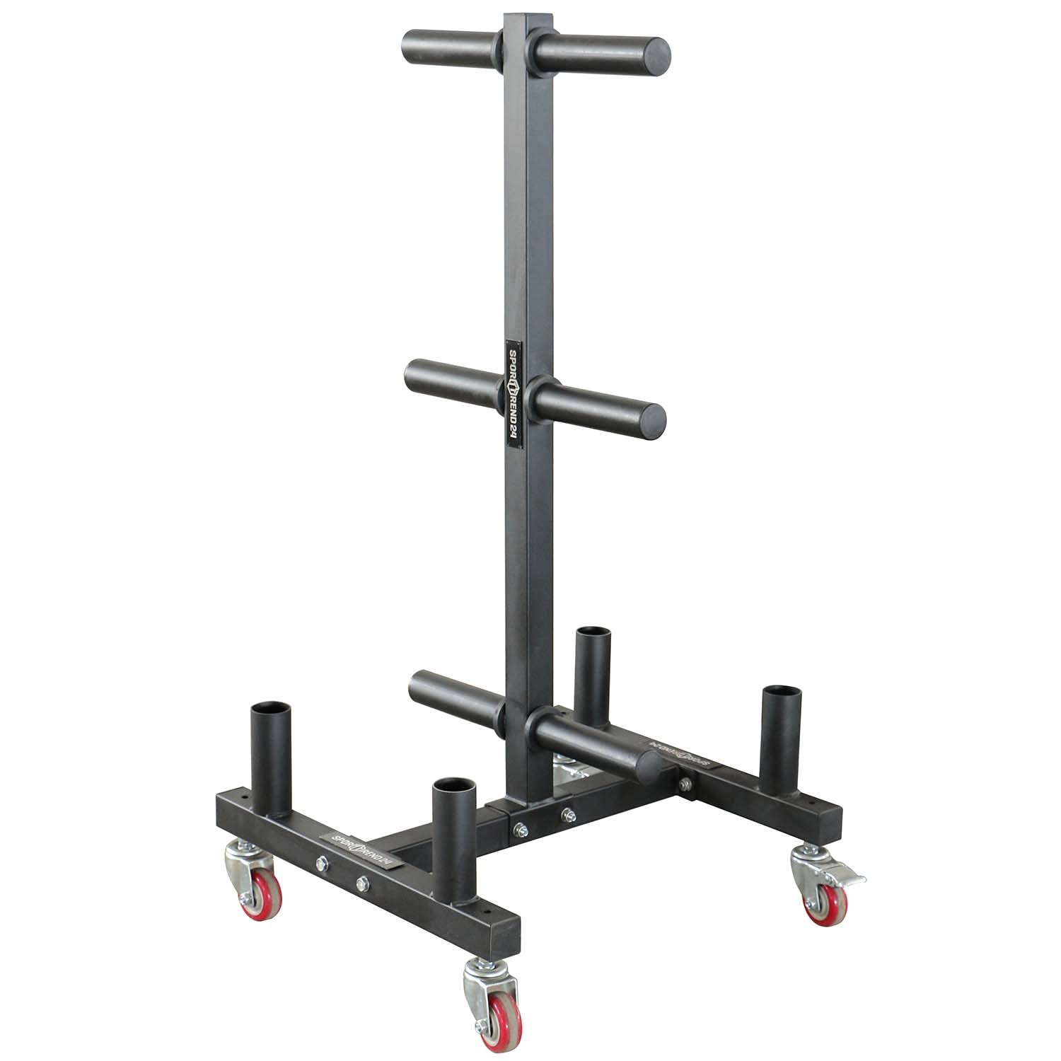 Sporttrend 24® Bumper Plate Rack auf Rollen bis 400kg mit 50mm Scheibenaufnahme | Hantelscheibenständer Scheibenständer Hantelständer Gewichtscheibenständer Gewichtsscheibenständer für Bumper Plates