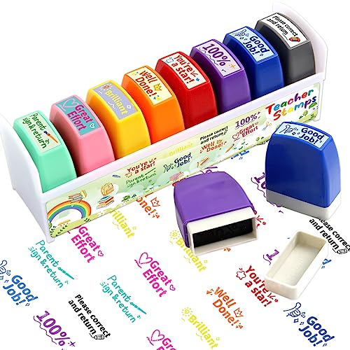 Fancy Land Teacher Stamps for Grading Motivational Teacher Self-Inking...