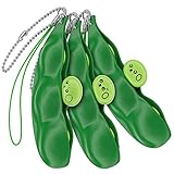 XDesign Fidget Bean 3 Pack, Fidget Toys Soybean Finger Puzzles, Prime Squeeze-a-Bean Keychain Toys for Children, Adults, Figit Focus Extrusion Pea Hand Anti-anxiety Stress Relief Chain Toys [3 Pack]