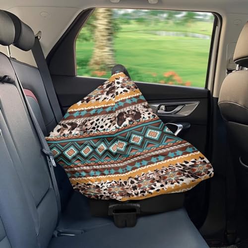 Image of Binienty Aztec Western Geometric Baby Car Sear Cover Canopies, Leopard Print Stroller Protector Cover,High Chair /Shopping Cart /Breastfeeding Cover