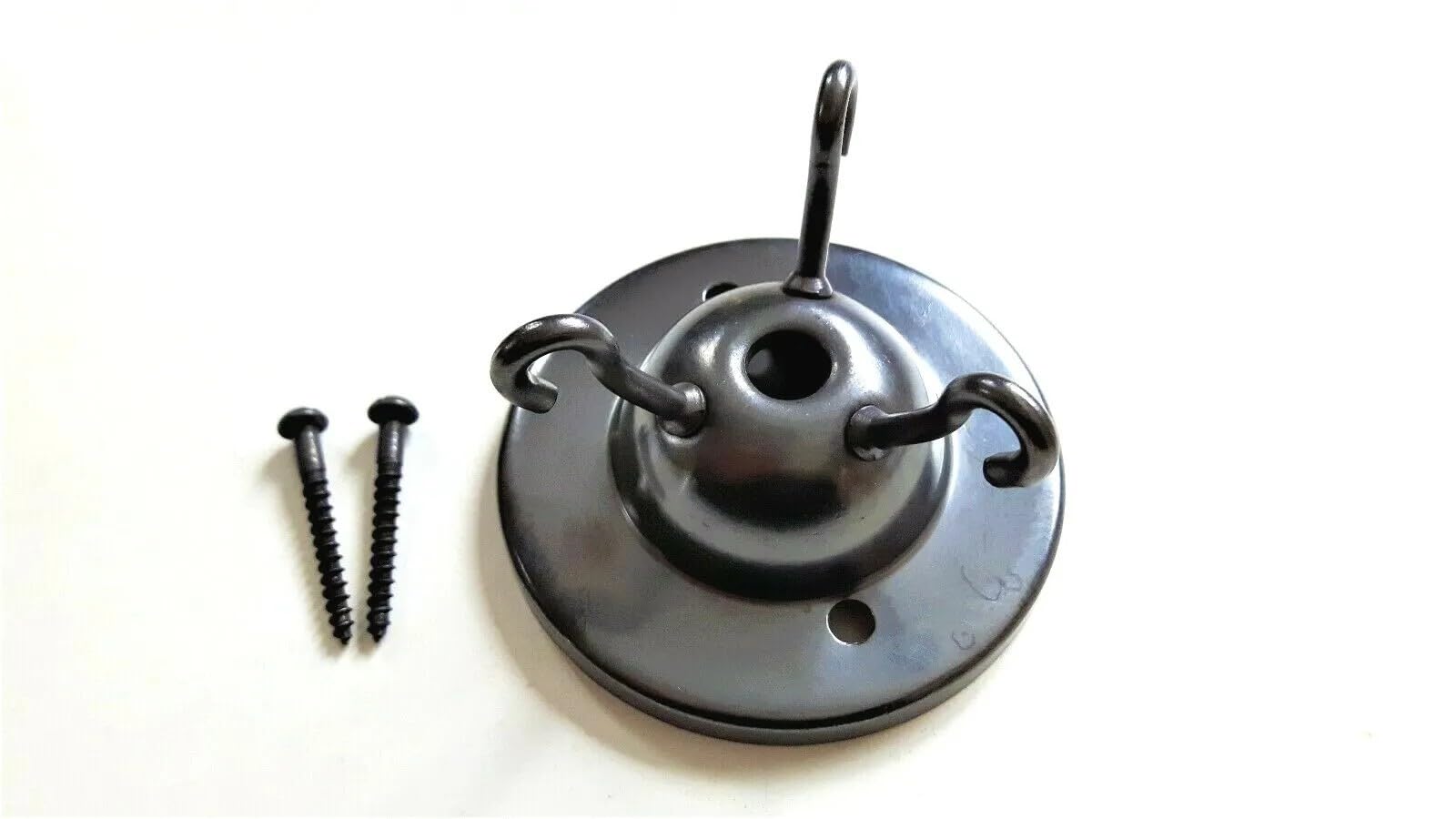 3 Hook Ceiling Rose with Screws in Choice of Finishes Max. 5kg Weight Load (Bronze)