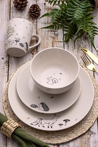 Price & Kensington Woodland Dinner Plate 27.7cm Microwave and Dishwasher Safe Novelty Style Made from Stoneware Stylish Dinnerware - Image 5