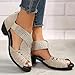 Western Sandals,Point Toe Sandals for Women,Open Toe Plus Size Zipper Shoes Comfortable Trendy Summer Vintage Peep Toe Rhinestone Mid Heels Sandals