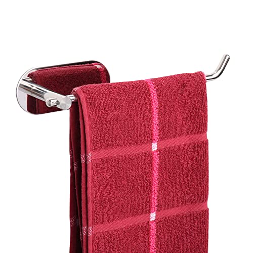 TocTen Soporte para toallas de mano/toallero, barra de toalla de mano sin perforación, barra de toalla de mano de acero inoxidable SUS 304, resistente y autoadhesivo para baño, cocina (cromo pulido)