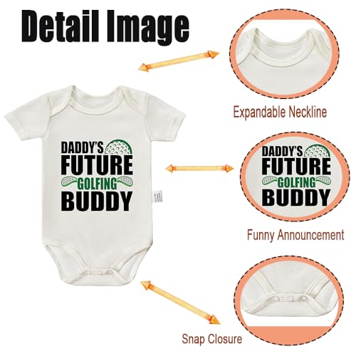 Daddy's Future Golfing Buddy Bodysuit, Baby Boy Outfit, Boys Girls Short Sleeve Jumpsuit Outfits 0-24 Month2