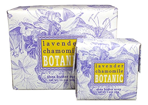 Bundle of 2 Greenwich Bay Trading Co. Soaps - 10.5oz Bath Soap Bar and Matching 1.9oz Hand Soap Bar (Lavender Chamomile)