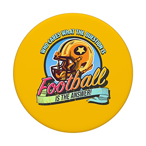 Football is the answer to all questions - American Football PopSockets Swappable PopGrip, Black - Image 3