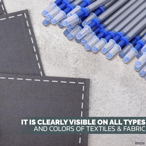 100-Piece Silver Fabric Pen Refills – 5.11" Fabric Markers for Sewing Erasable Ink | Safe for Most Fabrics | 0.03 Inches Fine Tip for Quilting, Tailoring, and Crafting