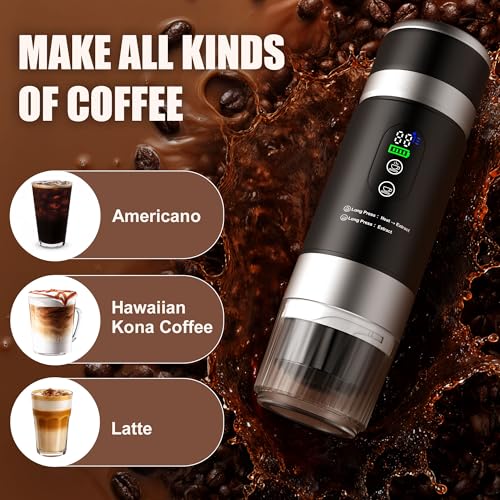 Innopower 3-in-1 Tragbare Kaffeemaschine mit Herausnehmbarem Akku, 20 Bar Hochdruck Extraktion, Schnelle Selbstheizung, Espressomaschine mit Digitalanzeige, Kompatibel mit KaffeeKapseln 5