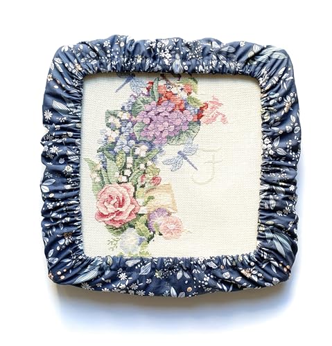 Grime Guard Q Snap 11x11 in Nurge N4 Blue Flowers Cotton Cover Cross Stitch Embroidery Hoop 11 Frames Square Round2