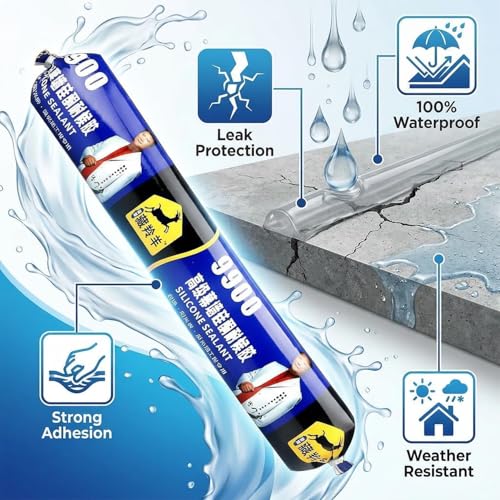 Image of 9900 Super Strong Silicone Sealant Waterproof Sealant - Flexible Weather Resistant Sealant for Roof, Tiles, Metal, Concrete & Water Tank | Crack Filling and Joint Sealing Solution