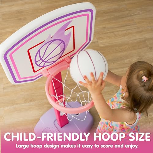 image for JOYIN Toddler Basketball Hoop, Adjustable Basketball Goal with 4 Balls