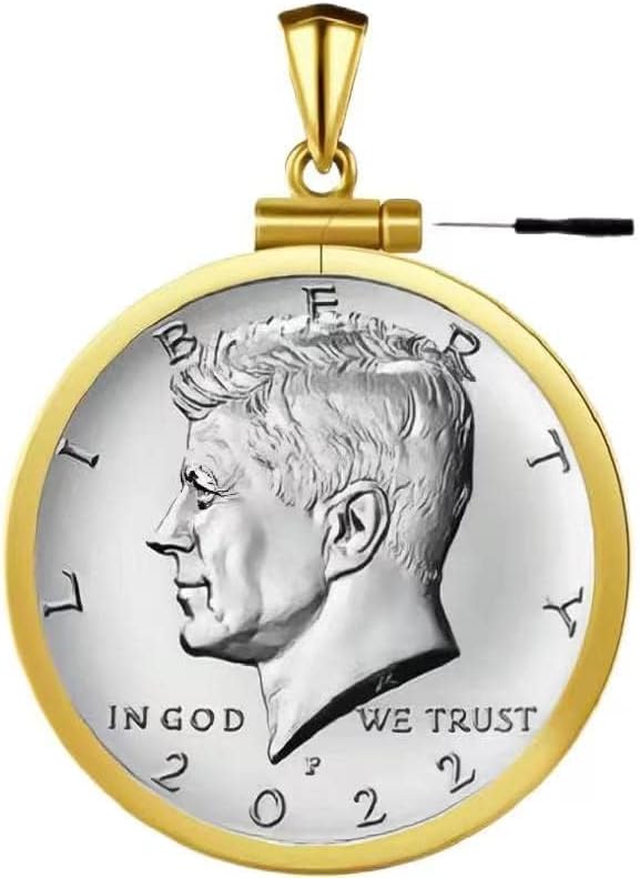 24-Karat Gold wrapped in Silver 50 Cent Border Screw Top 30 mm Coin Border，Coin NOT Included - Image 2