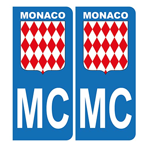 HADEXIA Autocollant Plaque d'immatriculation Voiture MC Blason Monaco