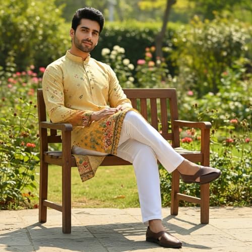 Image of Men's Traditional Kurta for Men | Ethnic Wear Kurta for Festive, Wedding & Casual Occasion | Stylish Regular Fit Kurta for Men