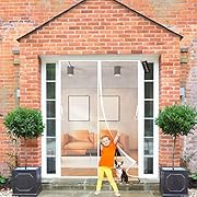 Fly Nets for Doors 120x205cm White Magnetic Door Curtains Fly Screen Seal Automatically for Keeping Out Flies Easy to Install