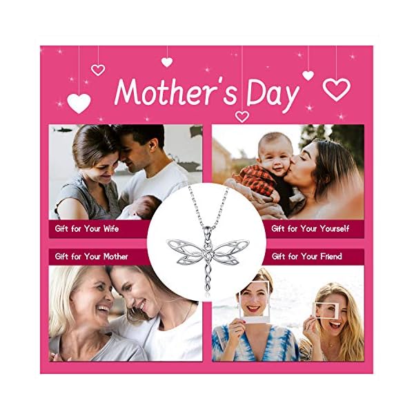 MANBU-Sterling-Silver-Dragonfly-Earrings-Bracelet-Necklace-Celtic-Jewelry-Gifts-for-Women-Dragonfly-Lovers MANBU Sterling Silver Dragonfly Necklace for Women: Celtic Infinity Dragonfly Pendant Christmas Jewelry Gifts for Dragonfly Lovers (Antiqued dragonfly)